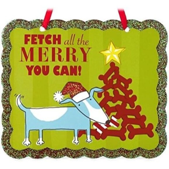 Hallmark Christmas Tree Ornament Dog Fetch All The Merry You Can! - Picture 1 of 1